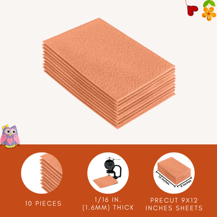 Acrylic Felt 9"X12" Sheet Packs | Light Flesh - FabricLA.com