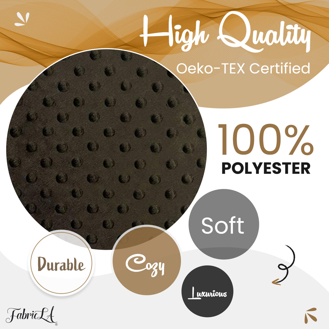 Chocolate Brown Minky Fabric by the Yard | Oeko-TEX Certified Plush | 60" Wide for Baby Blankets & More - FabricLA.com