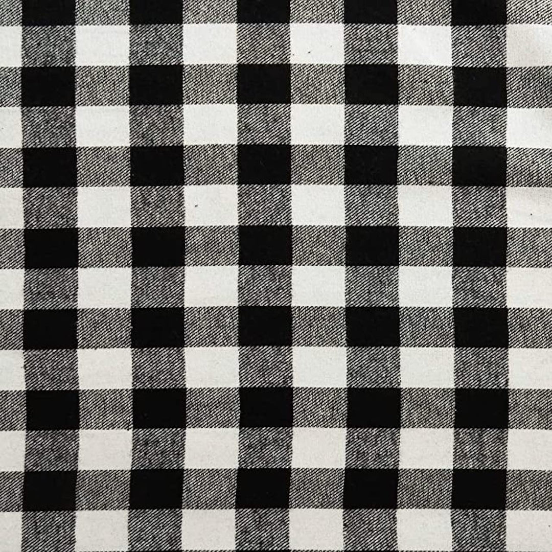 FabricLA 100% Cotton Flannel Fabric | 60 inches Wide | Sold By The Yard | Blanket, Pillowcases, Quilting, Sewing, PJ, Shirt, | Black & White | 23