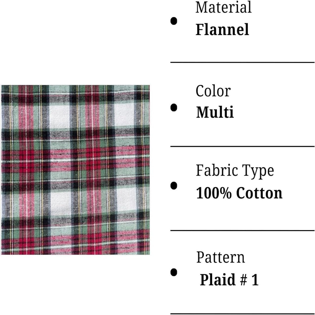 FabricLA 100% Cotton Flannel Fabric | 60 inches Wide | Sold By The Yard | Blanket, Pillowcases, Quilting, Sewing, PJ, Shirt, | Multi