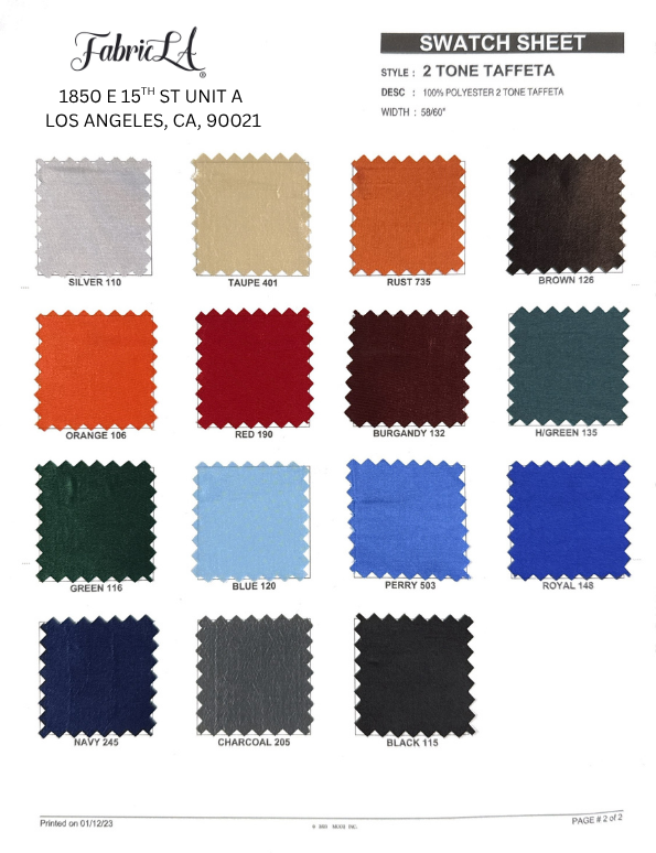 2-Tone Taffeta Fabric β 60" Wide | 100% Polyester | Lightweight Shimmer for Dresses, Decor & Crafts