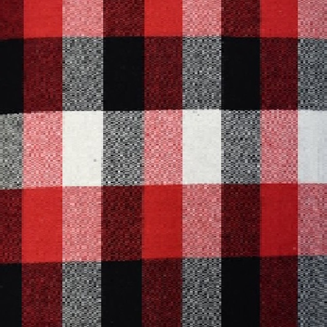 FabricLA 100% Cotton Flannel Fabric | 60 inches Wide | Sold By The Yard | Blanket, Pillowcases, Quilting, Sewing, PJ, Shirt, | Red & Black 19