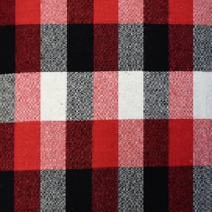 FabricLA 100% Cotton Flannel Fabric | 60 inches Wide | Sold By The Yard | Blanket, Pillowcases, Quilting, Sewing, PJ, Shirt, | Red & Black 19