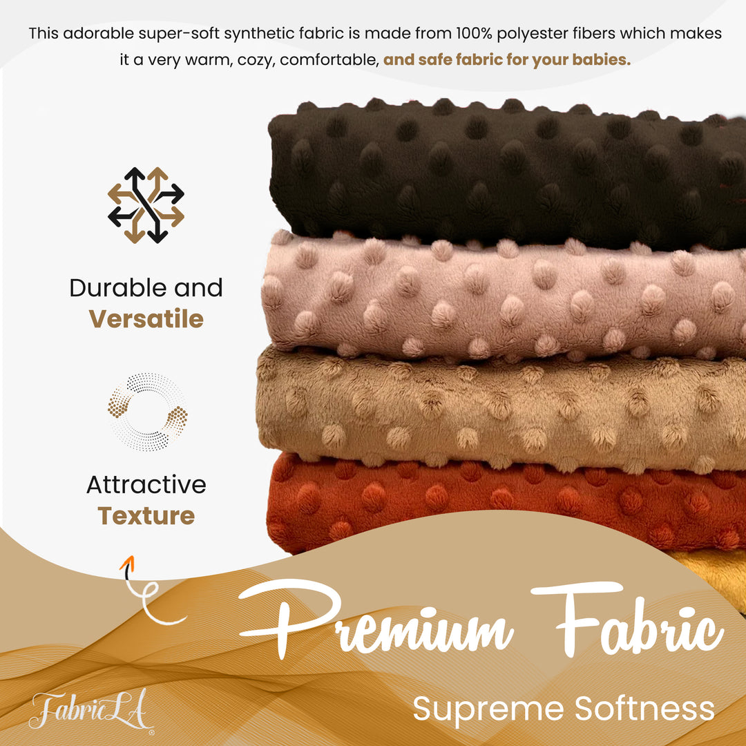 Chocolate Brown Minky Fabric by the Yard | Oeko-TEX Certified Plush | 60" Wide for Baby Blankets & More - FabricLA.com
