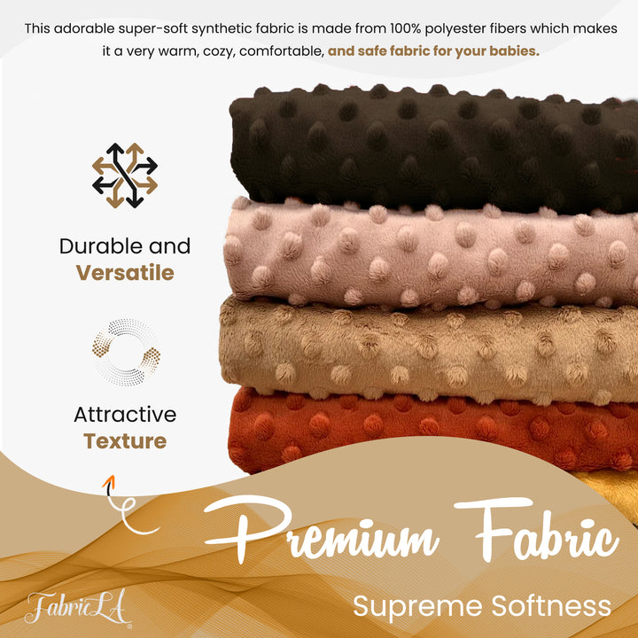 Chocolate Brown Minky Fabric by the Yard | Oeko-TEX Certified Plush | 60" Wide for Baby Blankets & More - FabricLA.com
