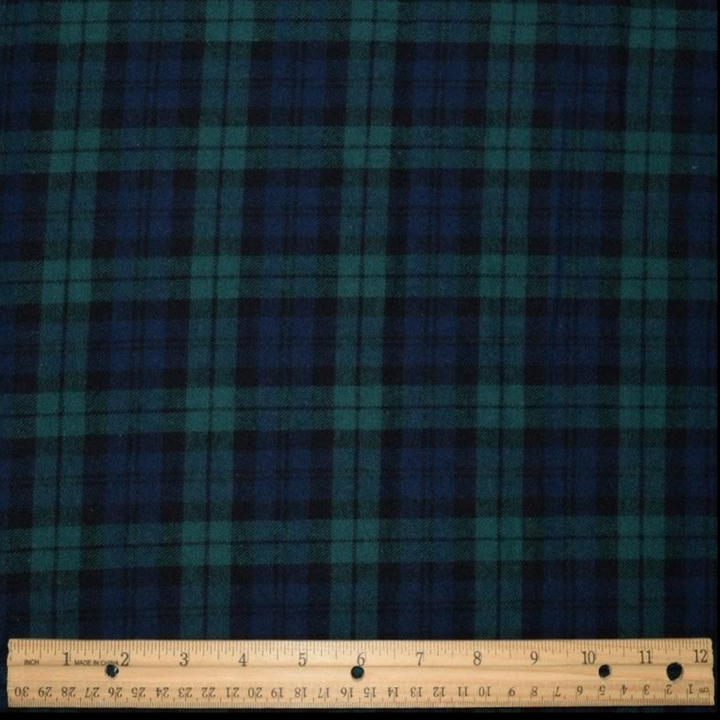 FabricLA 100% Cotton Flannel Fabric | 60 inches Wide | Sold By The Yard | Blanket, Pillowcases, Quilting, Sewing, PJ, Shirt, | Blue & Green | 5