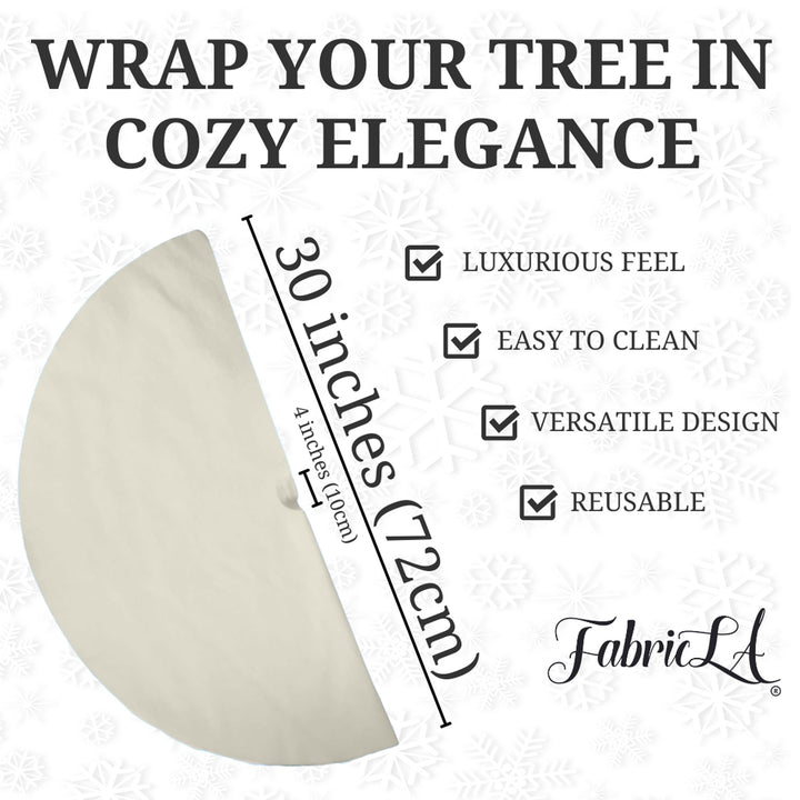 Premium Faux Fur Christmas Tree Skirt - 30 Inch | Luxurious Holiday Decorations - FabricLA.com