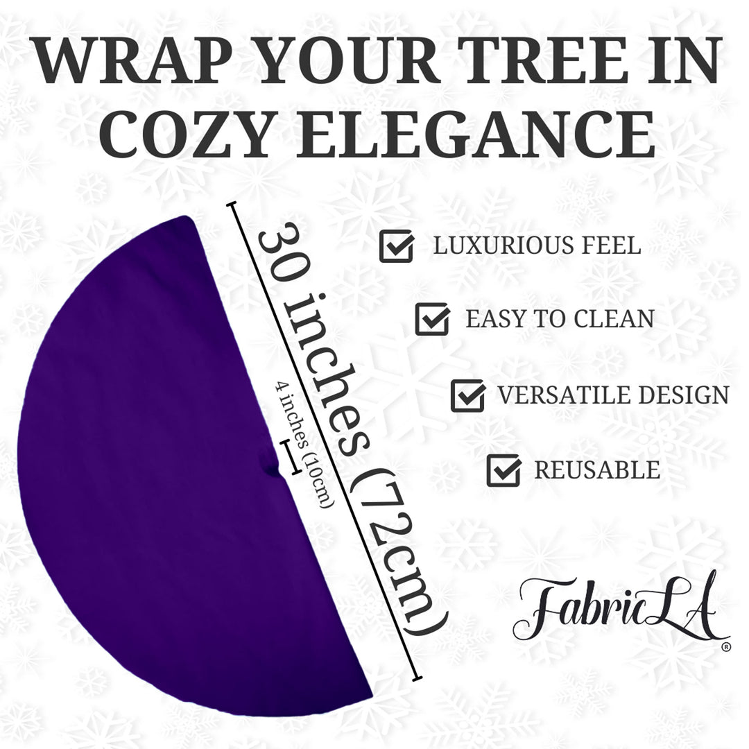 Premium Faux Fur Christmas Tree Skirt - 30 Inch | Luxurious Holiday Decorations - FabricLA.com