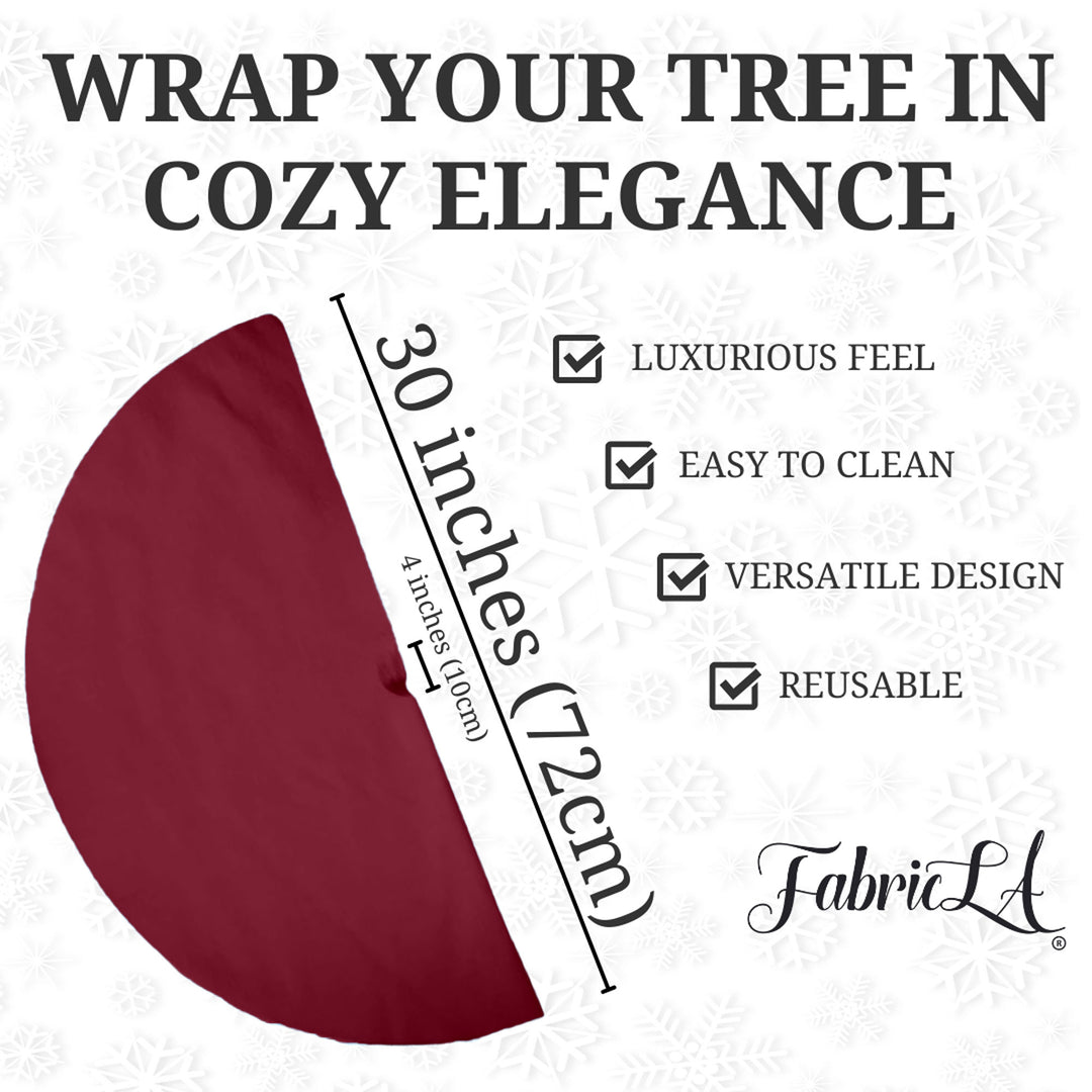 Premium Faux Fur Christmas Tree Skirt - 30 Inch | Luxurious Holiday Decorations - FabricLA.com