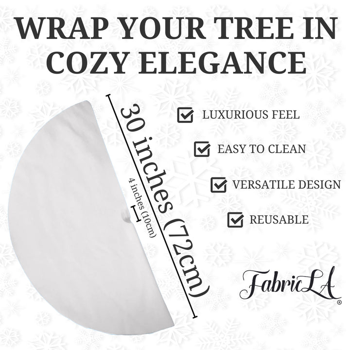 Premium Faux Fur Christmas Tree Skirt - 30 Inch | Luxurious Holiday Decorations - FabricLA.com