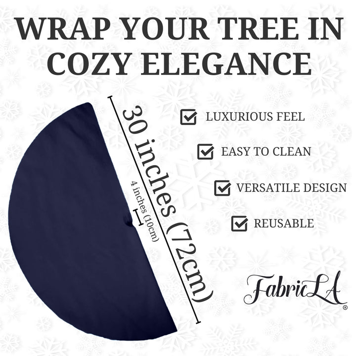 Premium Faux Fur Christmas Tree Skirt - 30 Inch | Luxurious Holiday Decorations - FabricLA.com