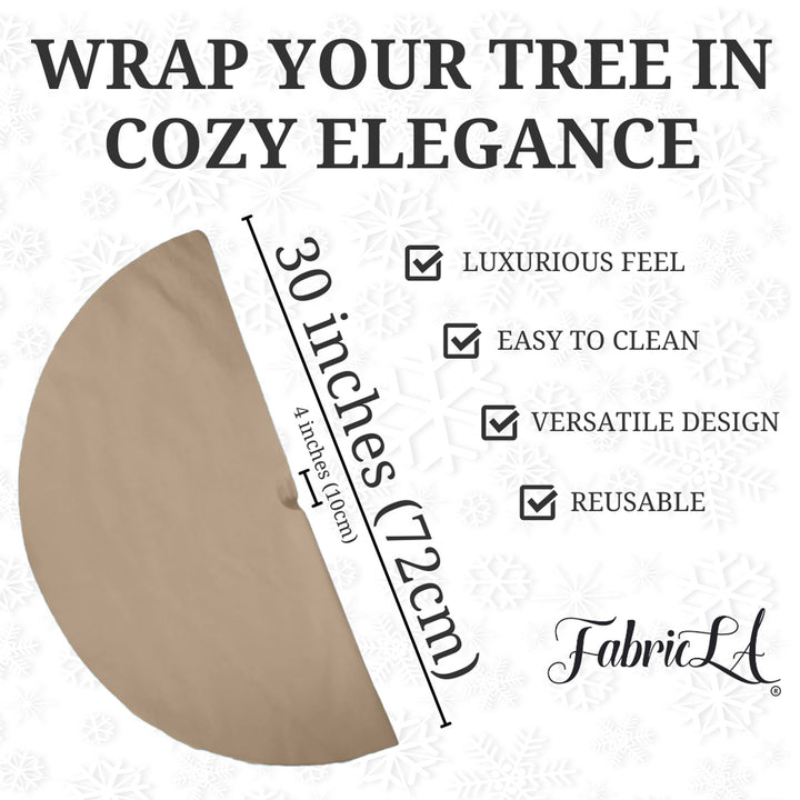Premium Faux Fur Christmas Tree Skirt - 30 Inch | Luxurious Holiday Decorations - FabricLA.com