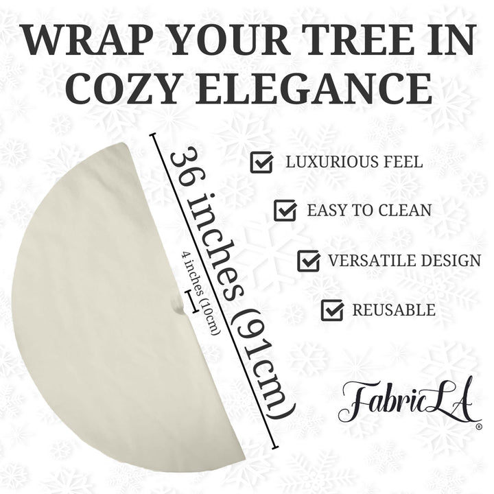 Premium Faux Fur Christmas Tree Skirt - 36 Inch | Luxurious Holiday Decorations - FabricLA.com
