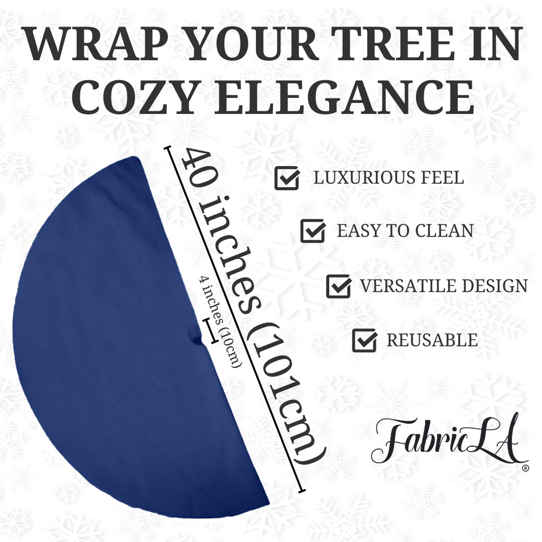 Premium Faux Fur Christmas Tree Skirt - 40 Inch | Luxurious Holiday Decorations - FabricLA.com