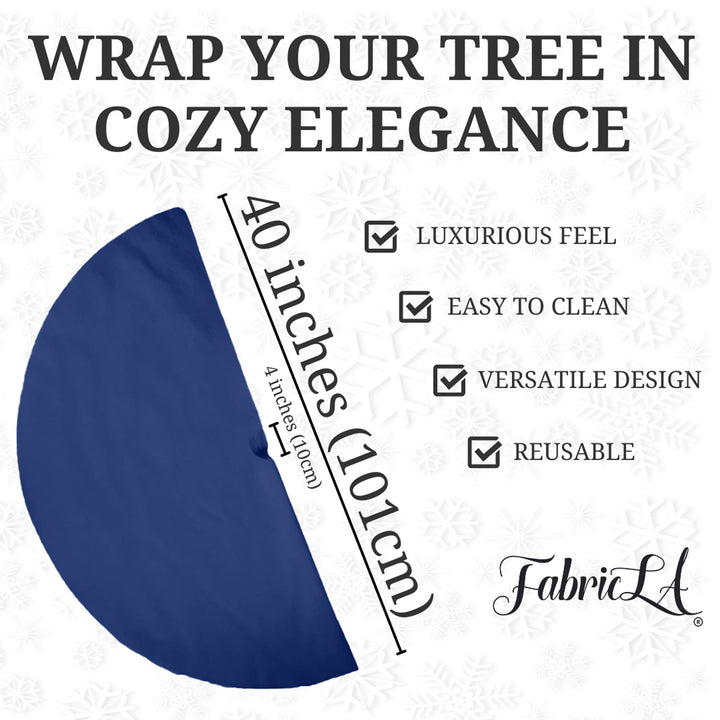 Premium Faux Fur Christmas Tree Skirt - 40 Inch | Luxurious Holiday Decorations - FabricLA.com