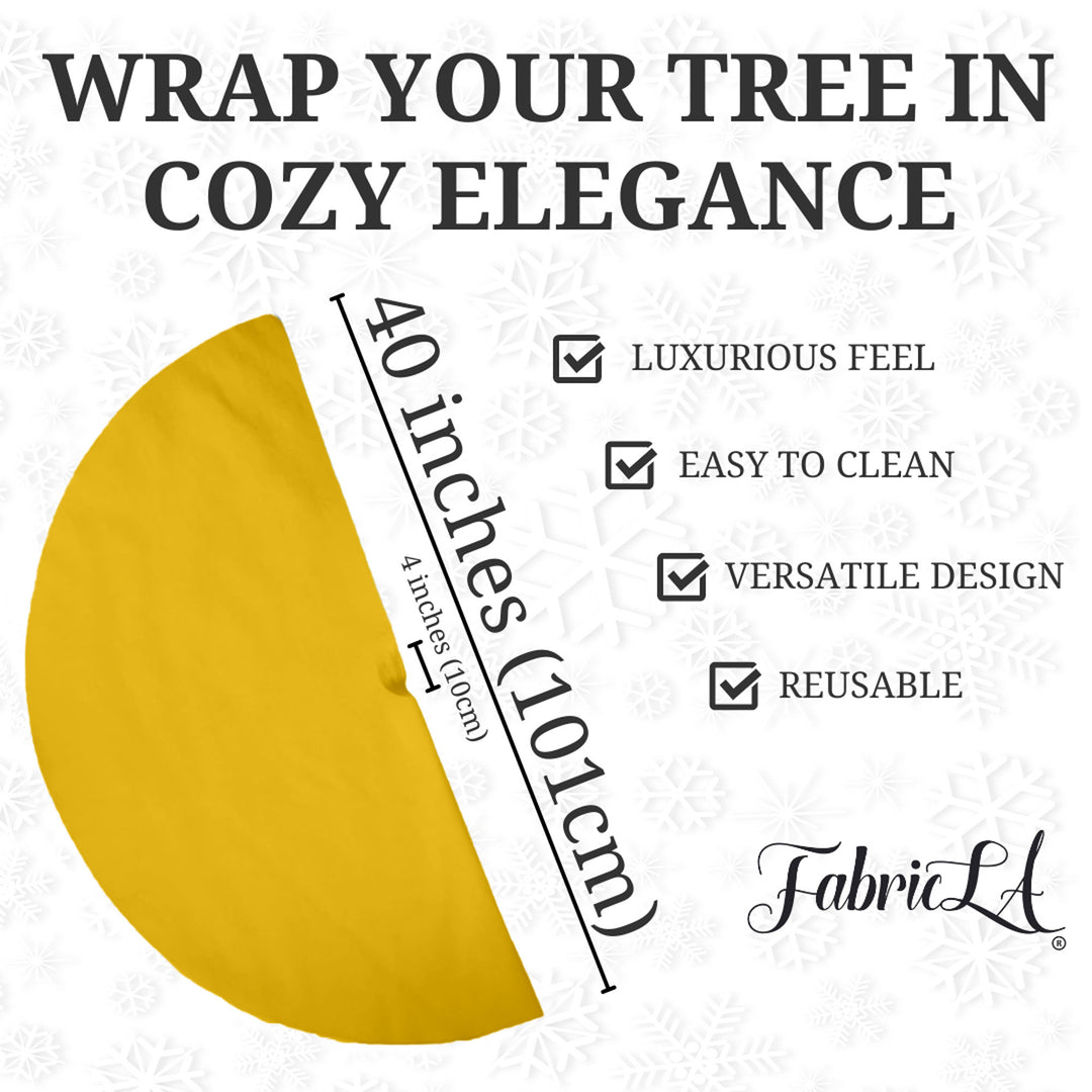 Premium Faux Fur Christmas Tree Skirt - 40 Inch | Luxurious Holiday Decorations - FabricLA.com
