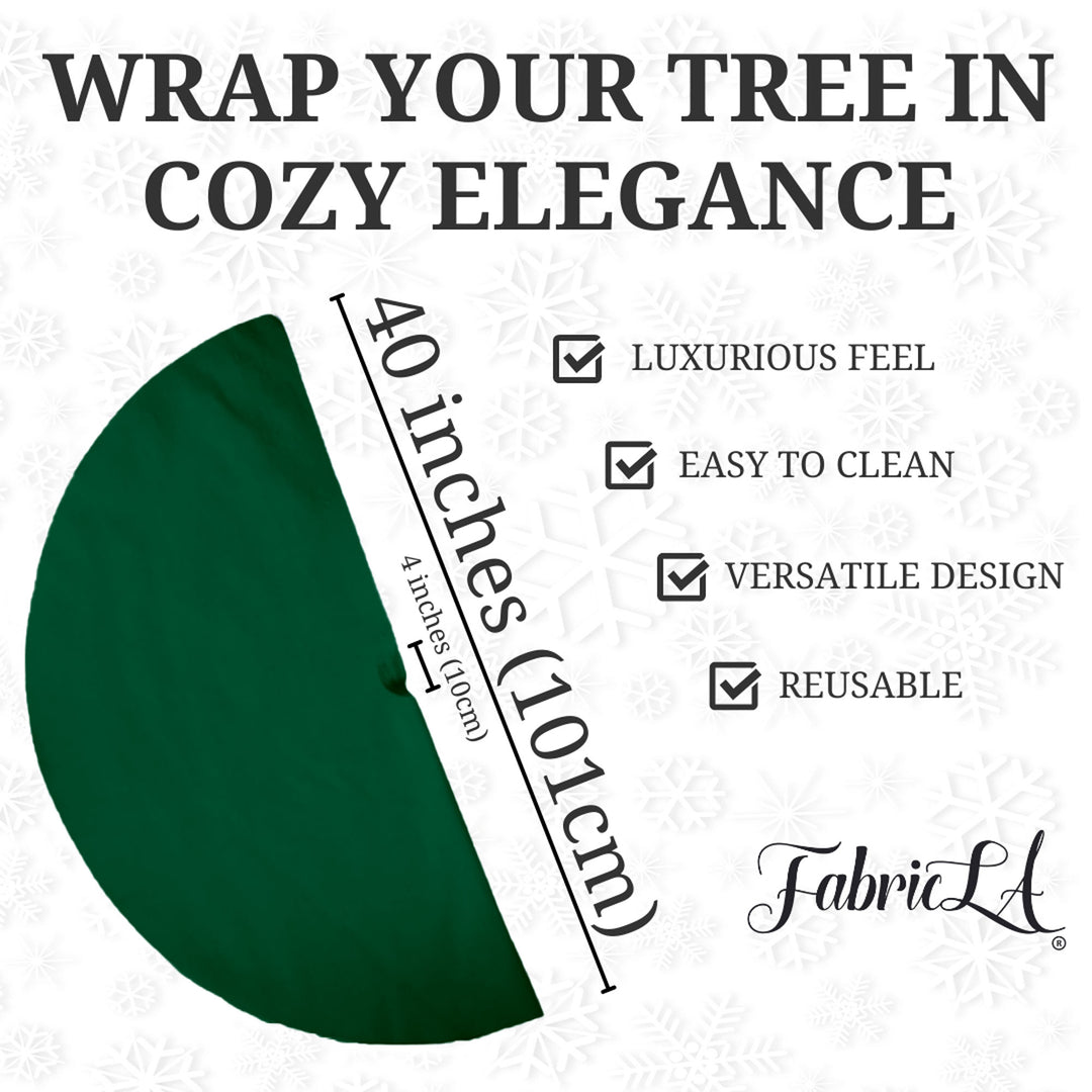 Premium Faux Fur Christmas Tree Skirt - 40 Inch | Luxurious Holiday Decorations - FabricLA.com