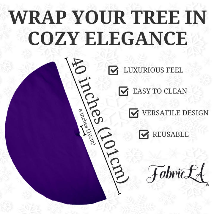 Premium Faux Fur Christmas Tree Skirt - 40 Inch | Luxurious Holiday Decorations - FabricLA.com