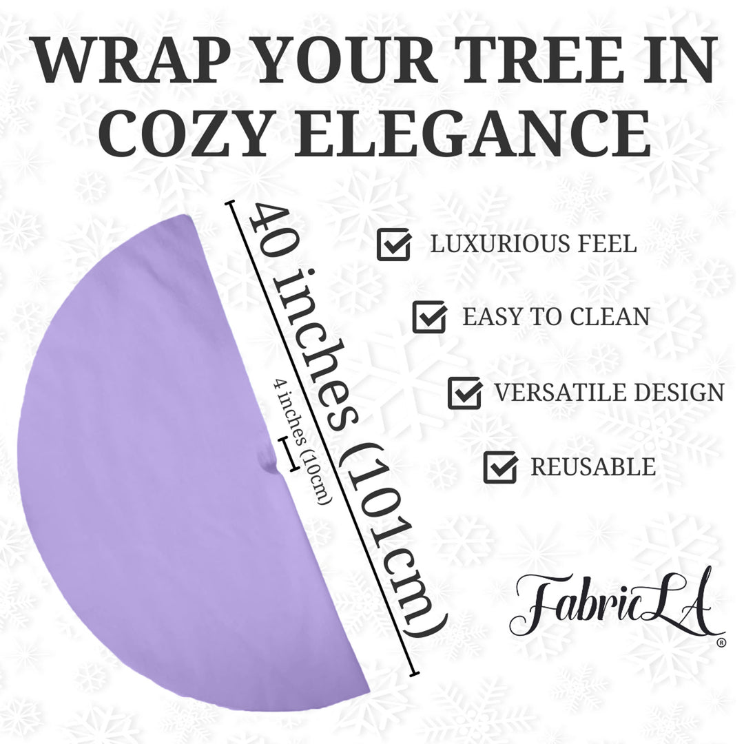Premium Faux Fur Christmas Tree Skirt - 40 Inch | Luxurious Holiday Decorations - FabricLA.com