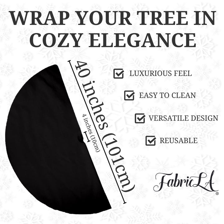 Premium Faux Fur Christmas Tree Skirt - 40 Inch | Luxurious Holiday Decorations - FabricLA.com
