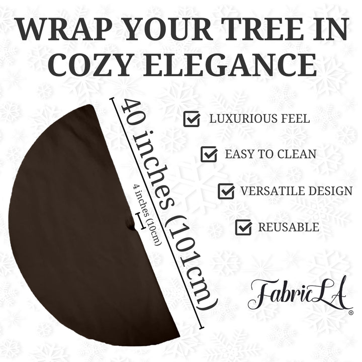 Premium Faux Fur Christmas Tree Skirt - 40 Inch | Luxurious Holiday Decorations - FabricLA.com