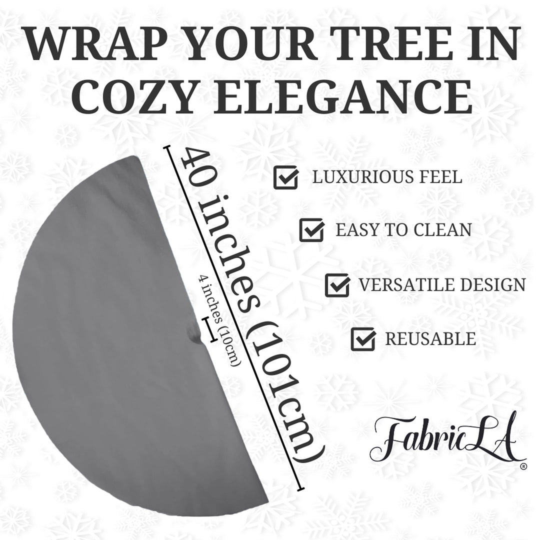 Premium Faux Fur Christmas Tree Skirt - 40 Inch | Luxurious Holiday Decorations - FabricLA.com