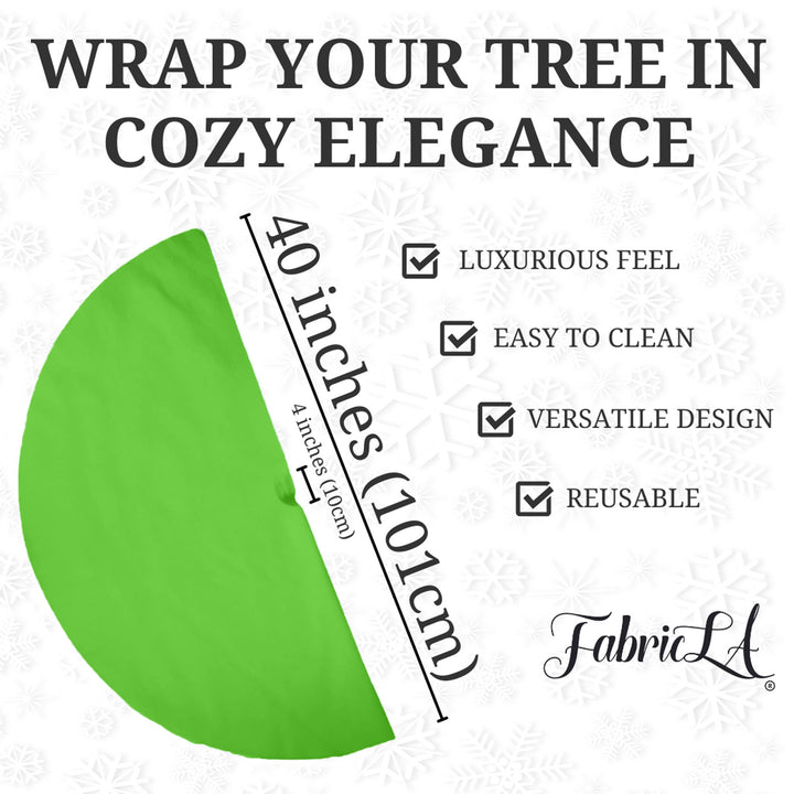 Premium Faux Fur Christmas Tree Skirt - 40 Inch | Luxurious Holiday Decorations - FabricLA.com