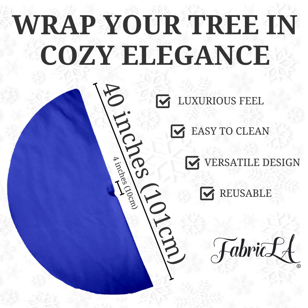 Premium Faux Fur Christmas Tree Skirt - 40 Inch | Luxurious Holiday Decorations - FabricLA.com