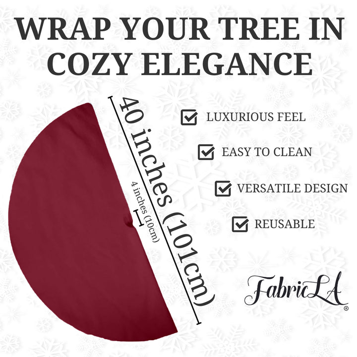 Premium Faux Fur Christmas Tree Skirt - 40 Inch | Luxurious Holiday Decorations - FabricLA.com