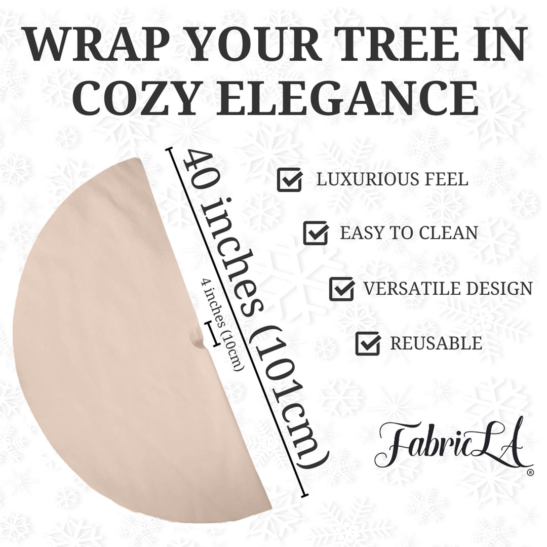 Premium Faux Fur Christmas Tree Skirt - 40 Inch | Luxurious Holiday Decorations - FabricLA.com