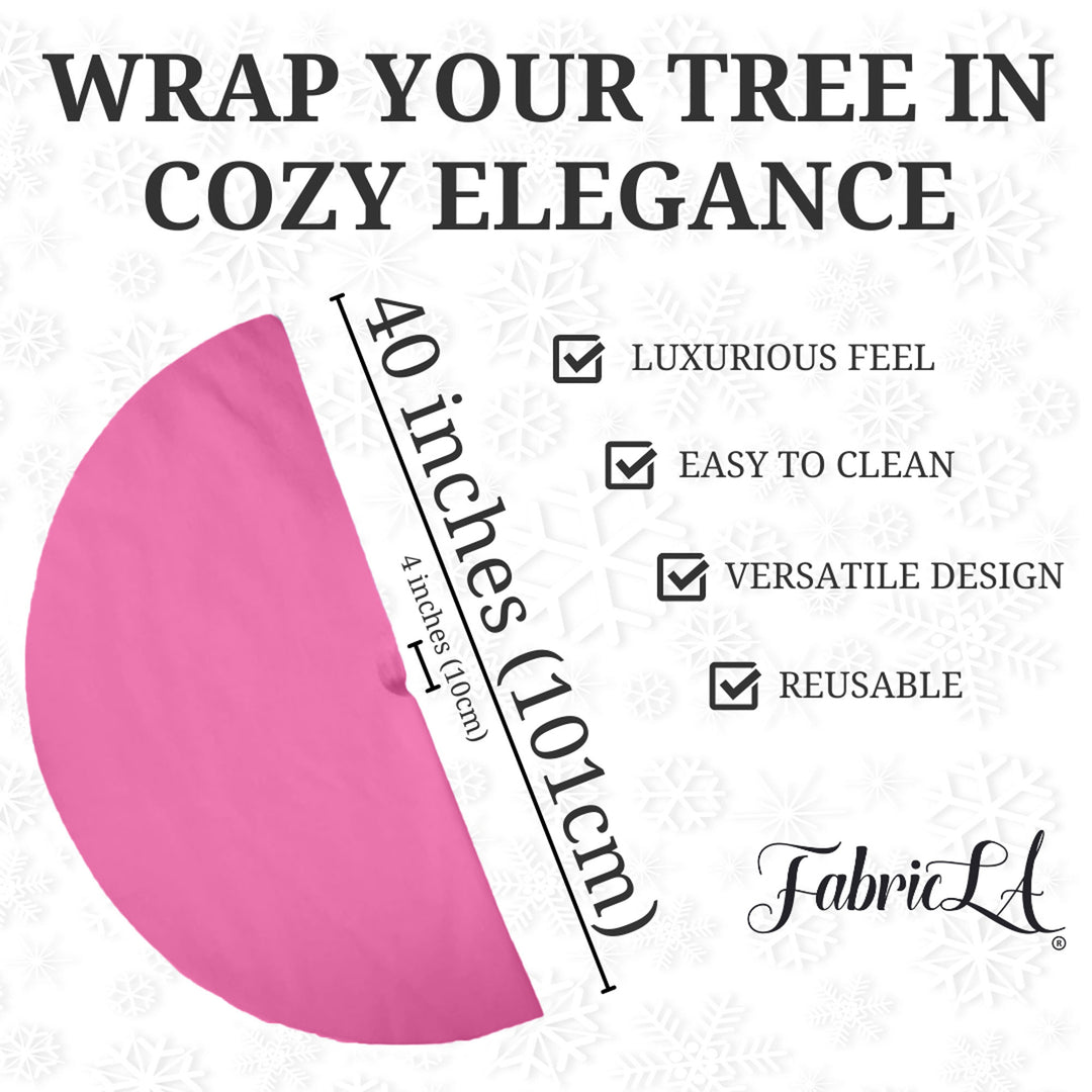 Premium Faux Fur Christmas Tree Skirt - 40 Inch | Luxurious Holiday Decorations - FabricLA.com