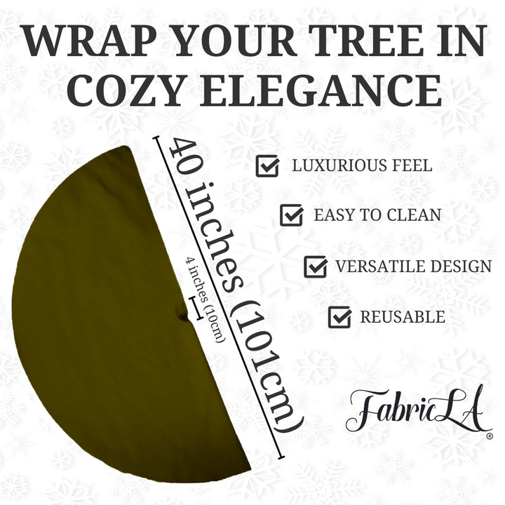 Premium Faux Fur Christmas Tree Skirt - 40 Inch | Luxurious Holiday Decorations - FabricLA.com