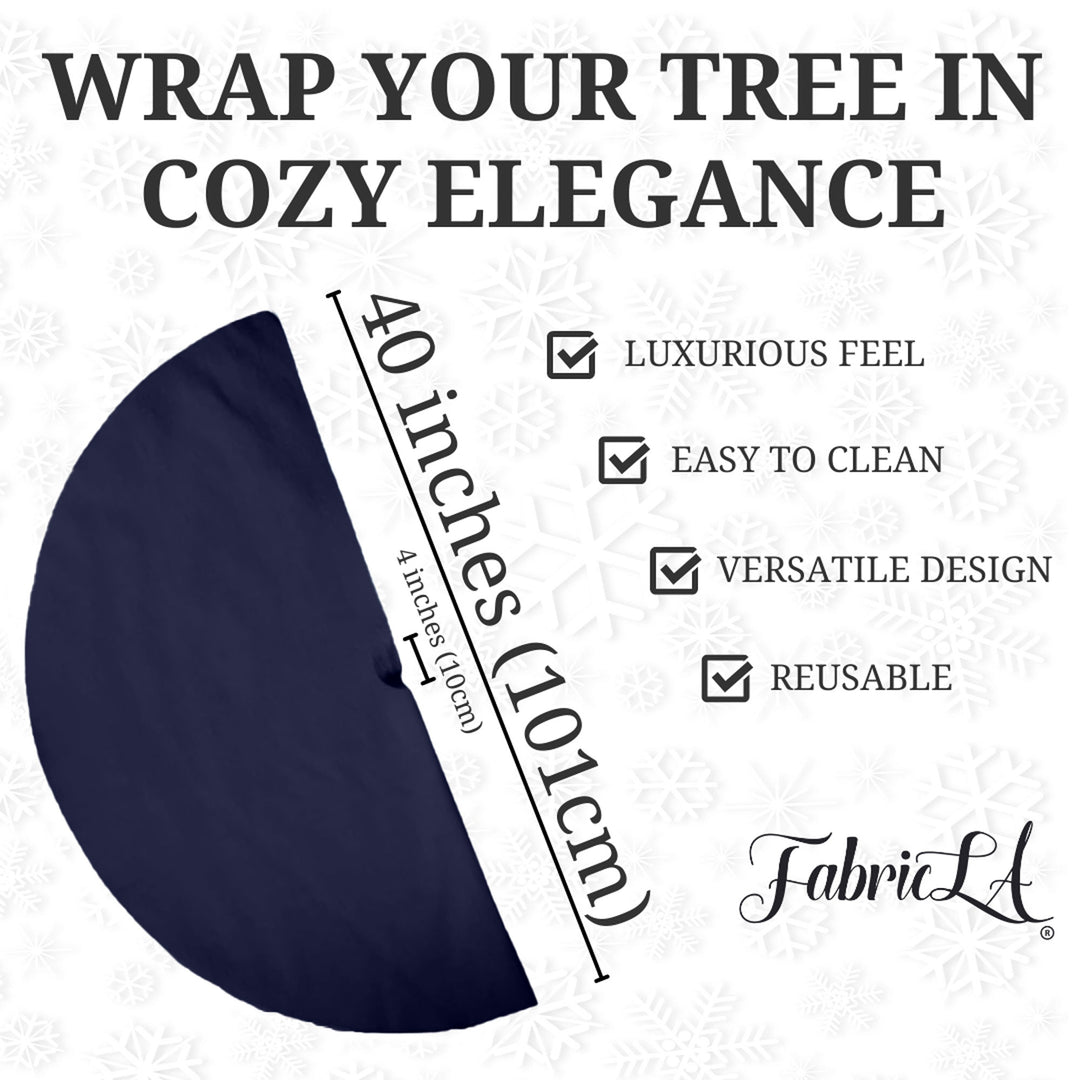 Premium Faux Fur Christmas Tree Skirt - 40 Inch | Luxurious Holiday Decorations - FabricLA.com