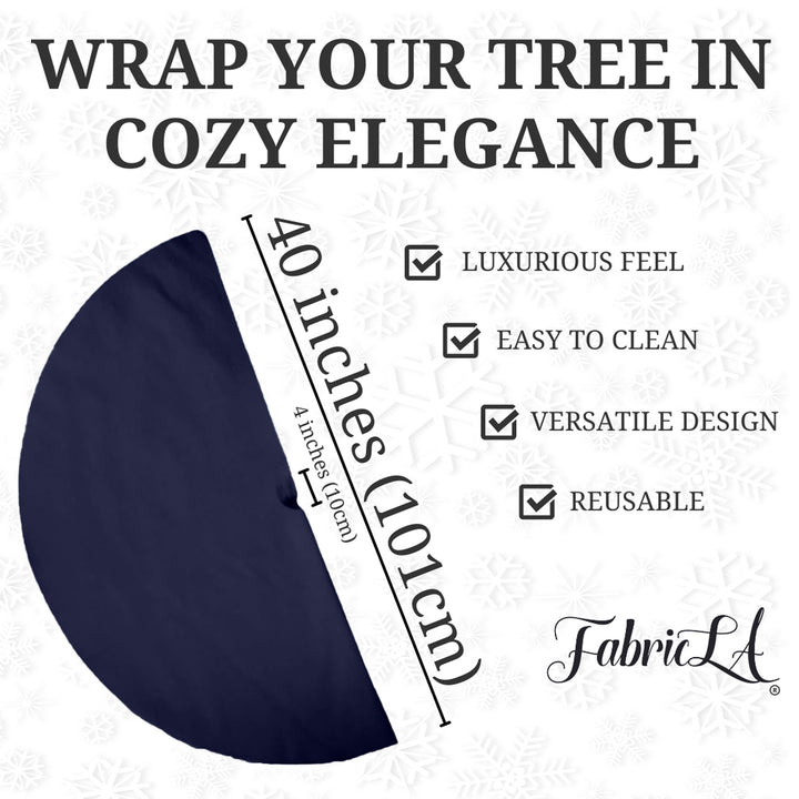 Premium Faux Fur Christmas Tree Skirt - 40 Inch | Luxurious Holiday Decorations - FabricLA.com
