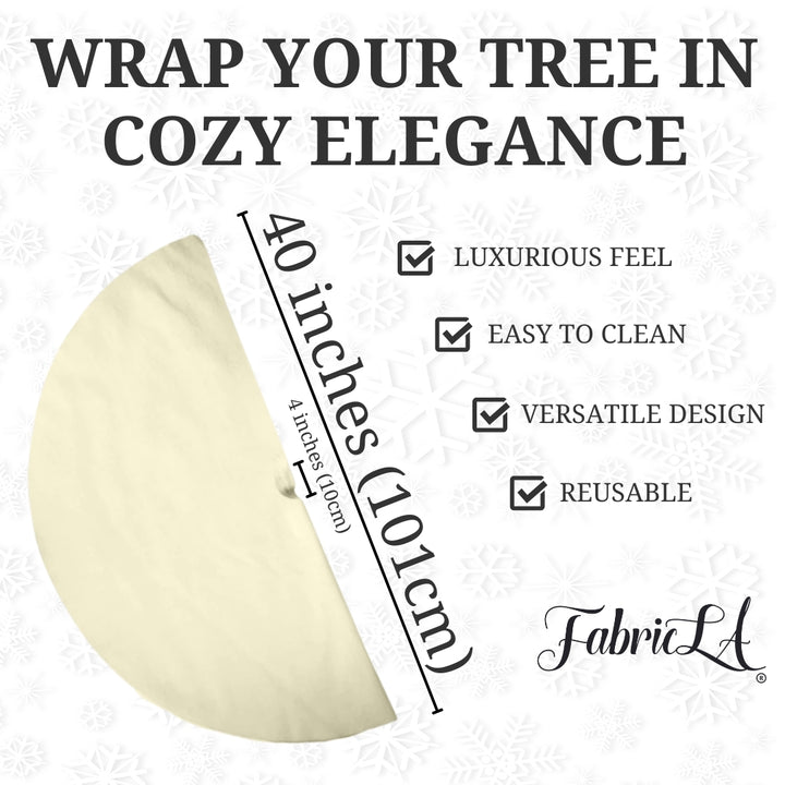 Premium Faux Fur Christmas Tree Skirt - 40 Inch | Luxurious Holiday Decorations - FabricLA.com