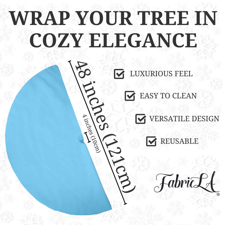 Premium Faux Fur Christmas Tree Skirt - 48 Inch | Luxurious Holiday Decorations - FabricLA.com