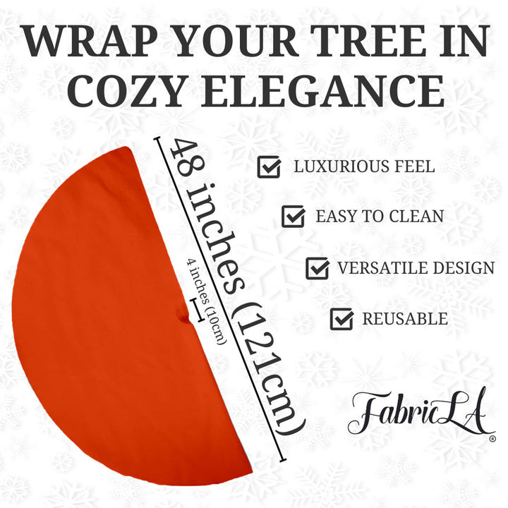 Premium Faux Fur Christmas Tree Skirt - 48 Inch | Luxurious Holiday Decorations - FabricLA.com