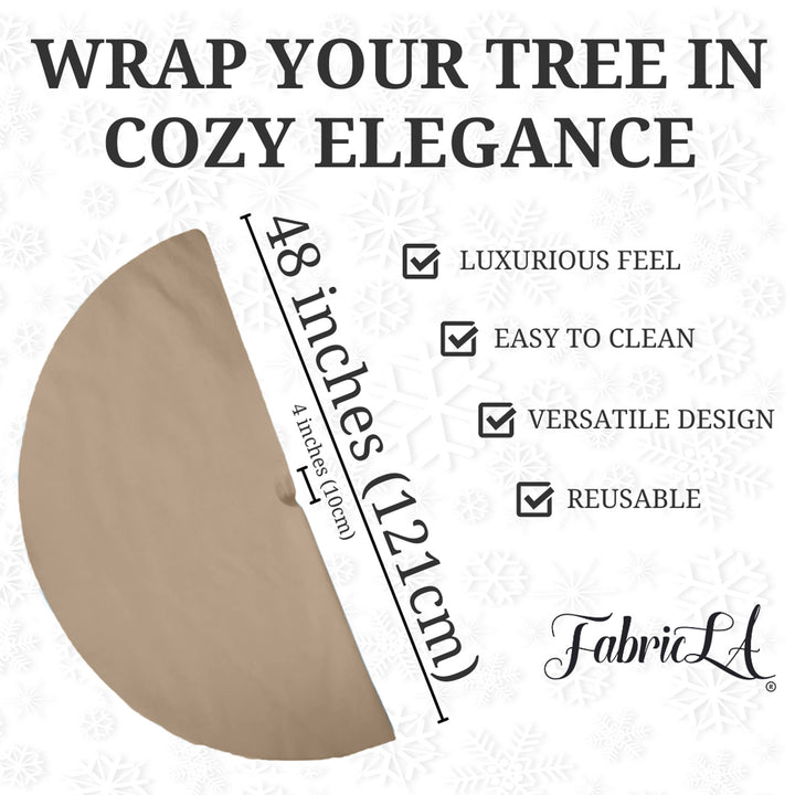 Premium Faux Fur Christmas Tree Skirt - 48 Inch | Luxurious Holiday Decorations - FabricLA.com