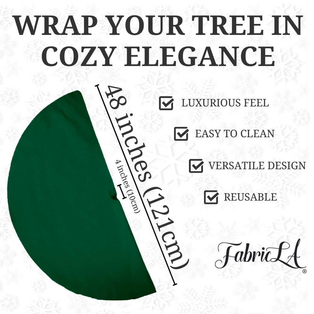 Premium Faux Fur Christmas Tree Skirt - 48 Inch | Luxurious Holiday Decorations - FabricLA.com