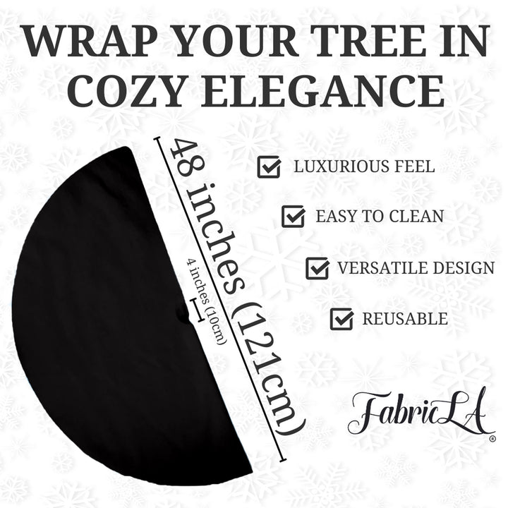Premium Faux Fur Christmas Tree Skirt - 48 Inch | Luxurious Holiday Decorations - FabricLA.com