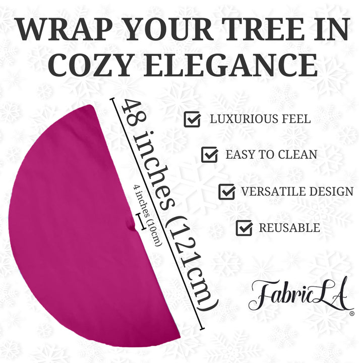 Premium Faux Fur Christmas Tree Skirt - 48 Inch | Luxurious Holiday Decorations - FabricLA.com