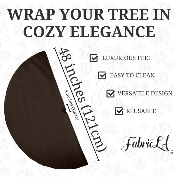 Premium Faux Fur Christmas Tree Skirt - 48 Inch | Luxurious Holiday Decorations - FabricLA.com