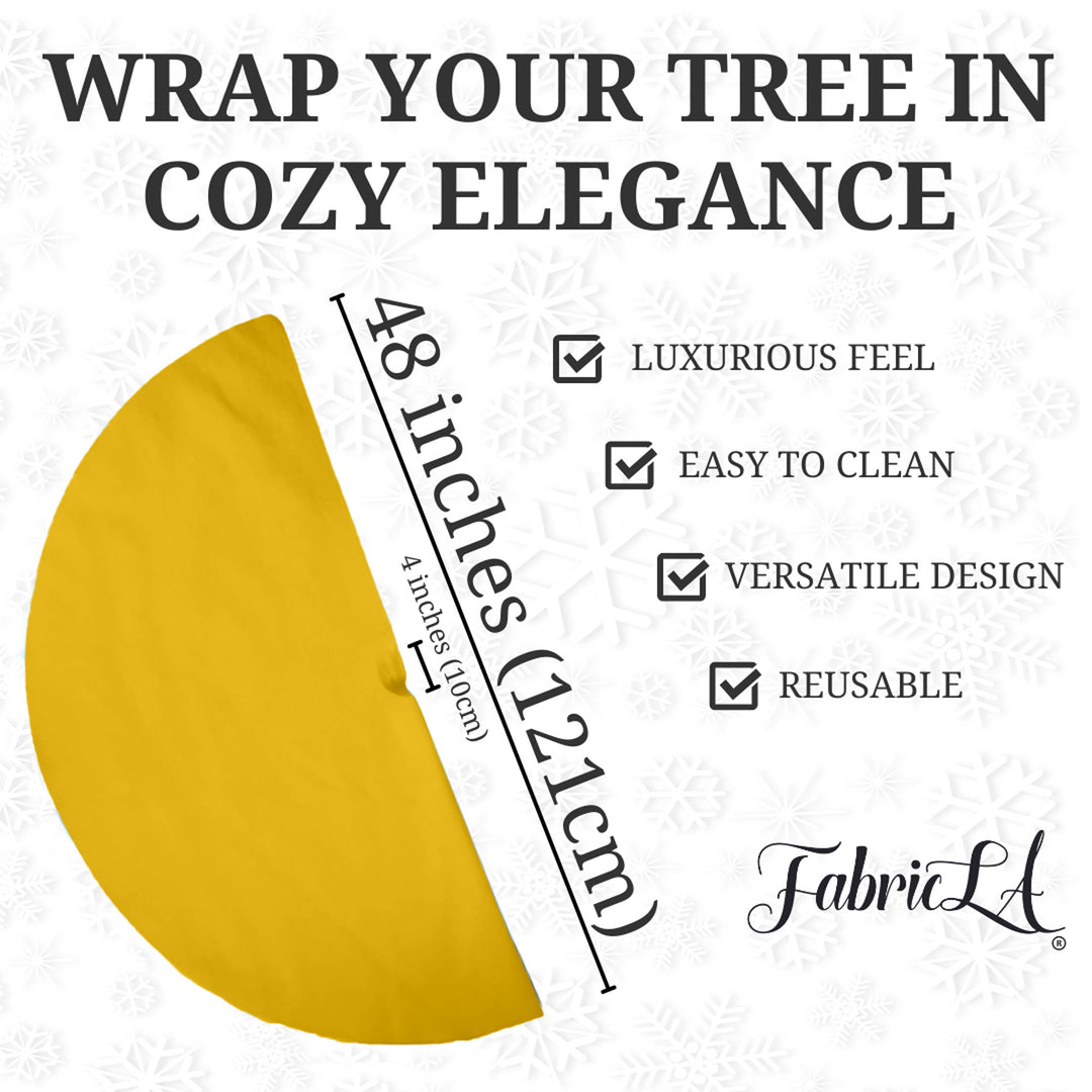 Premium Faux Fur Christmas Tree Skirt - 48 Inch | Luxurious Holiday Decorations - FabricLA.com