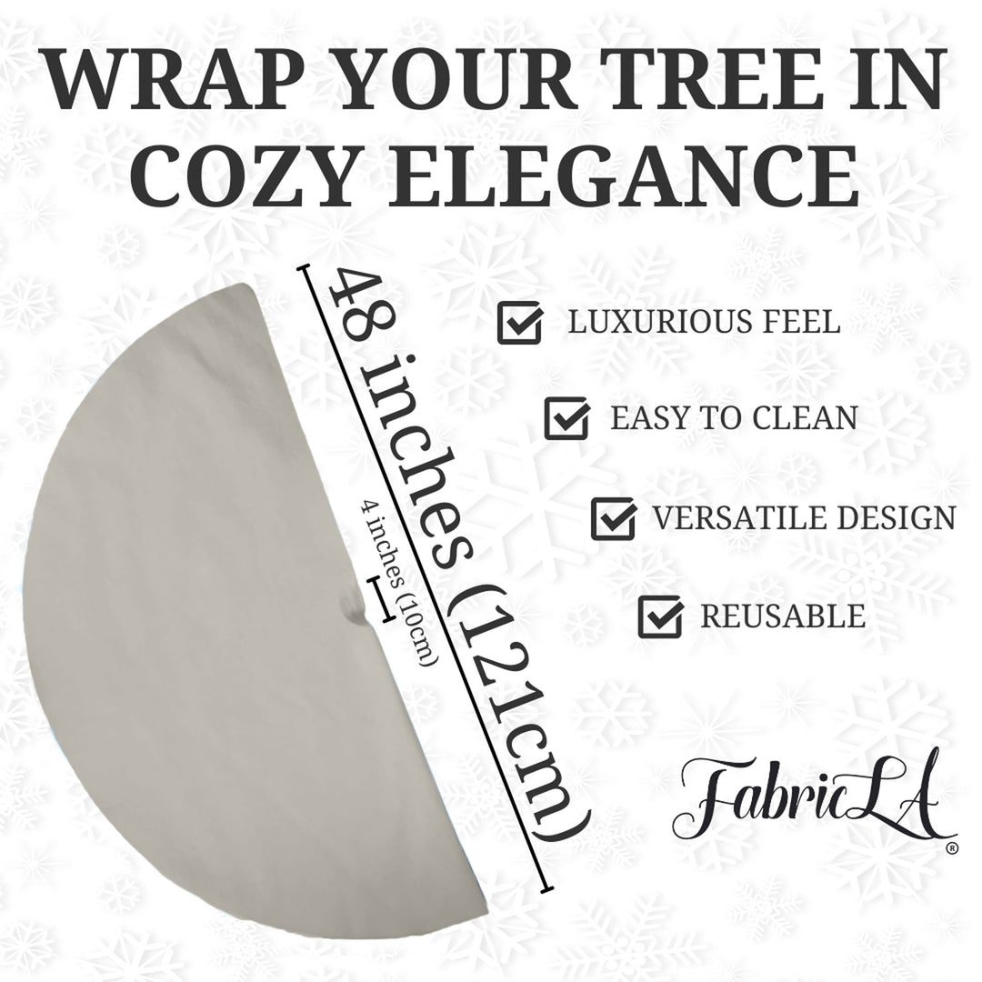 Premium Faux Fur Christmas Tree Skirt - 48 Inch | Luxurious Holiday Decorations - FabricLA.com