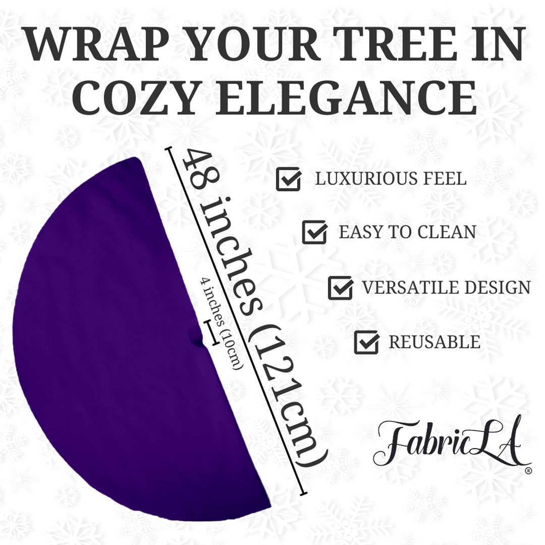 Premium Faux Fur Christmas Tree Skirt - 48 Inch | Luxurious Holiday Decorations - FabricLA.com