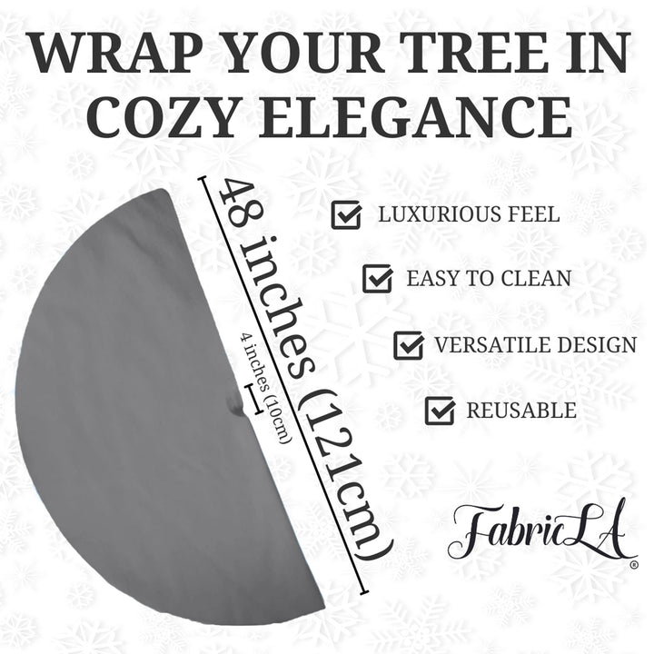 Premium Faux Fur Christmas Tree Skirt - 48 Inch | Luxurious Holiday Decorations - FabricLA.com