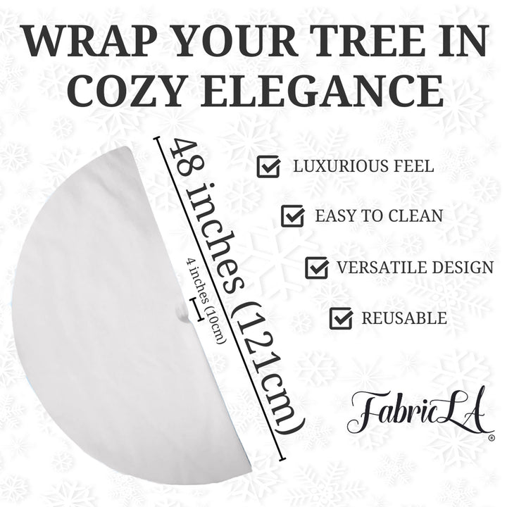 Premium Faux Fur Christmas Tree Skirt - 48 Inch | Luxurious Holiday Decorations - FabricLA.com