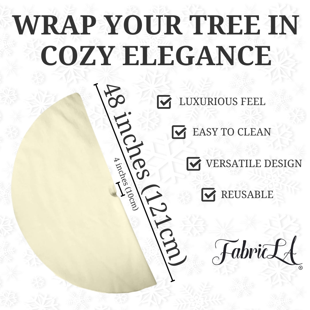 Premium Faux Fur Christmas Tree Skirt - 48 Inch | Luxurious Holiday Decorations - FabricLA.com