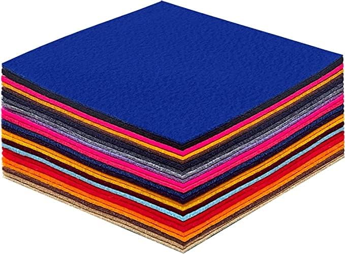 FabricLA 100% Acrylic Felt Fabric - Pre-Cut | 10x10 Inches | 24 Pieces| Multi-Colors - FabricLA.com