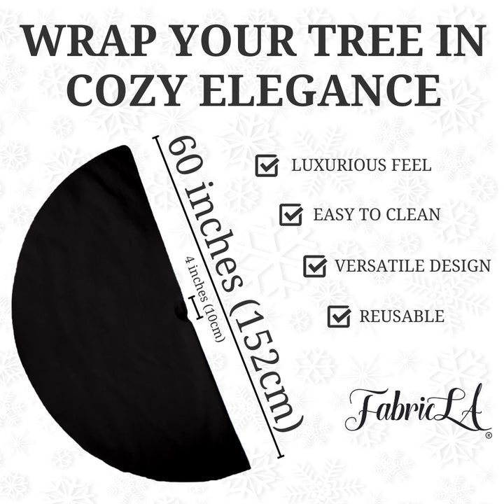Premium Faux Fur Christmas Tree Skirt - 60 Inch | Luxurious Holiday Decorations - FabricLA.com